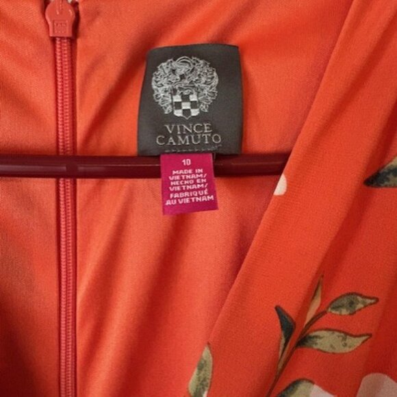 Vince Camuto Midi Dress Floral Print Twist Front Size 10 Cap Sleeves NEW - Picture 5 of 7